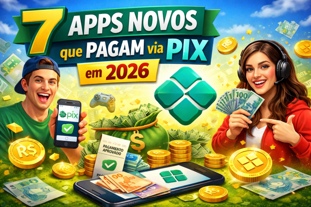 7 apps novos que pagam via Pix em 2026