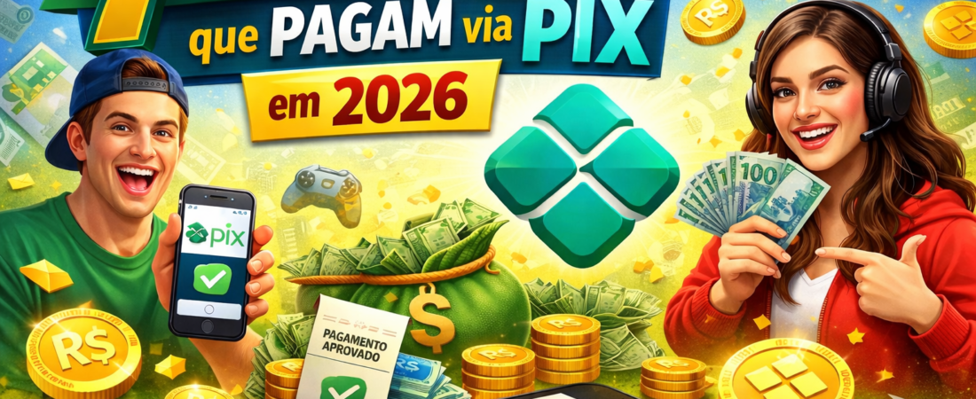 7 Apps Novos que Pagam via Pix em 2026 (Testados e Funcionando)