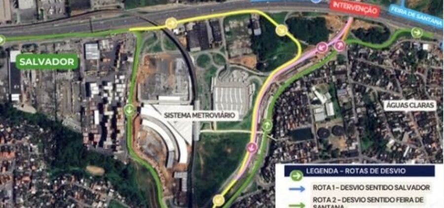 BR-324 terá interdição noturna em Águas Claras para obras do VLT