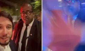 Empresário tem celular derrubado ao filmar bloqueio no casamento do filho de Moraes; vídeo