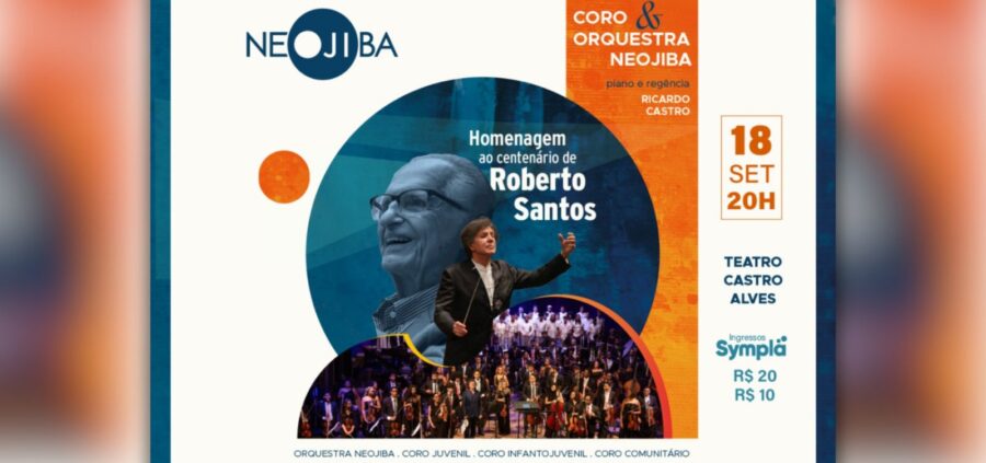 NEOJIBA realiza concerto no TCA em homenagem ao centenário de Roberto Santos