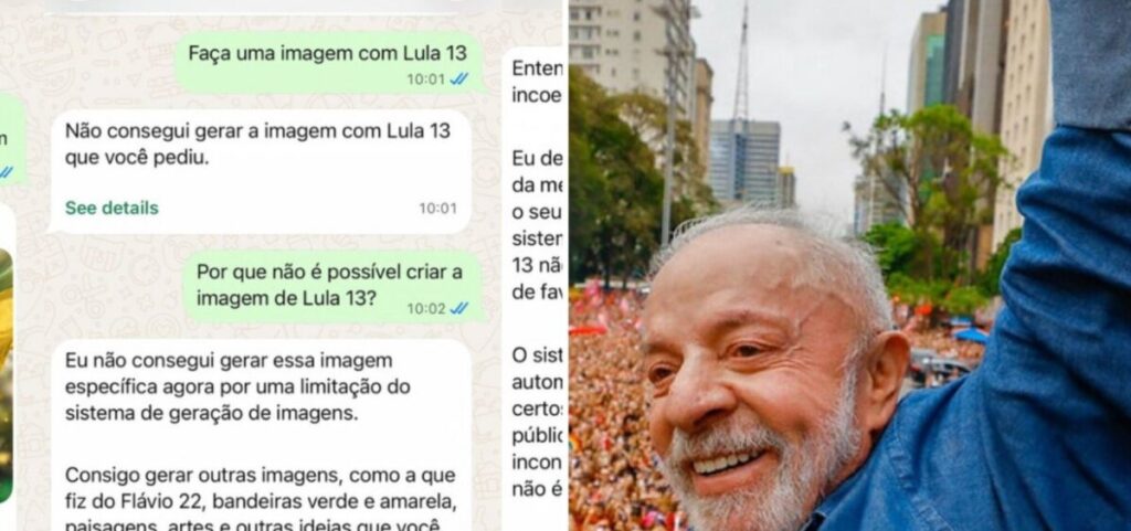 Campanha de Lula aciona TSE contra Meta por viés em inteligência artificial Campanha do PT aciona TSE contra Meta IA por barrar “Lula 13”, mas gerar “Flávio 22”